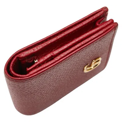 Pre-owned Gucci Red Color Leather Wallet (bi-fold) ()