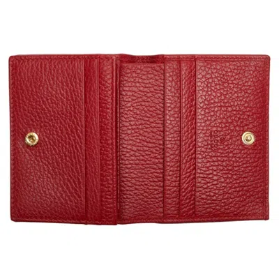 Pre-owned Gucci Red Color Leather Wallet (bi-fold) ()