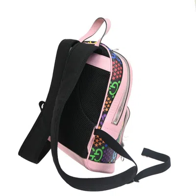 Pre-owned Gucci Zip Pocket Backpack Psychedelic Print Gg Coated Canvas Multicolour Leather Backpack Bag (pre-o