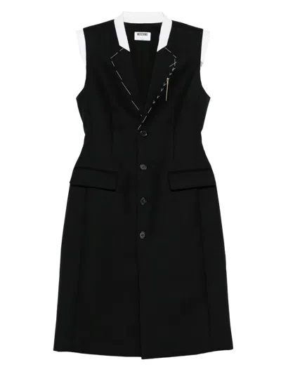 Moschino Stylish Sleeveless Dress Featuring Flap Pockets In Black