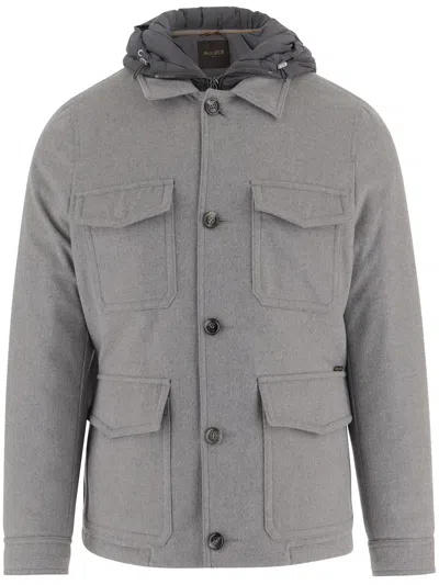 Moorer Wool And Cashmere Blend Jacket In Gray
