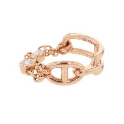 Pre-owned Hermes Chaine D'ancre Pink Gold Pink Gold (18k) Band Ring ()