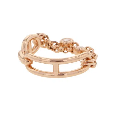 Pre-owned Hermes Chaine D'ancre Pink Gold Pink Gold (18k) Band Ring ()