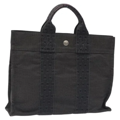 Pre-owned Hermes Fourre-tout Herline Fourre-tout Herline Gray Canvas Backpack Bag ()