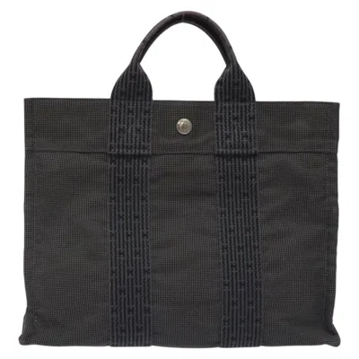 Pre-owned Hermes Fourre-tout Herline Fourre-tout Herline Gray Canvas Backpack Bag ()