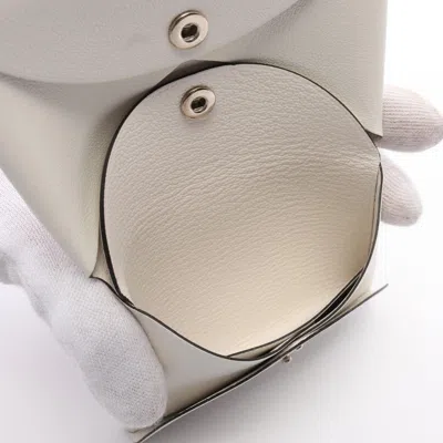 Pre-owned Hermes Multi-color White Swift Leather Coin Purse/coin Case ()