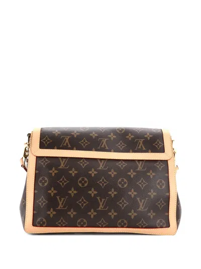 Pre-owned Louis Vuitton Dauphine Soft Monogram Canvas Gm Shoulder Bag In Brown