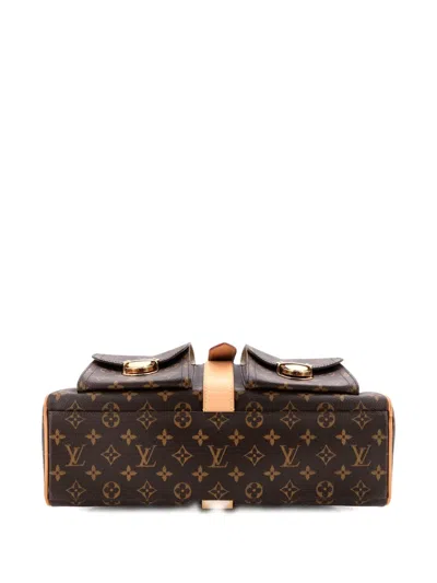 Pre-owned Louis Vuitton Manhattan Handbag Monogram Canvas Gm Satchel In Brown