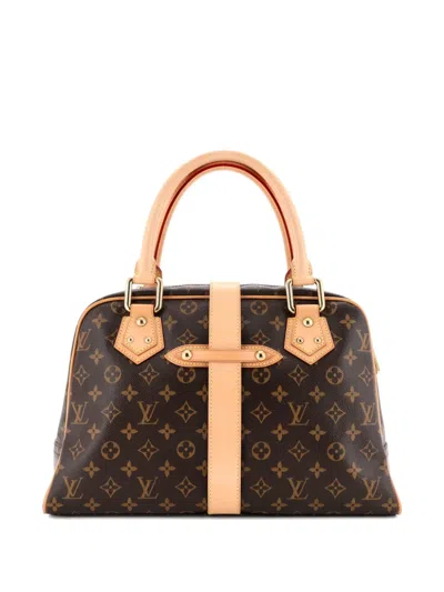 Pre-owned Louis Vuitton Manhattan Handbag Monogram Canvas Gm Satchel In Brown