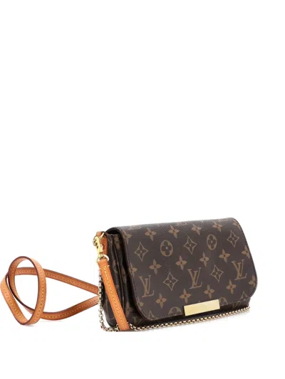 Pre-owned Louis Vuitton Favorite Handbag Monogram Canvas Pm Clutch Bag In Brown