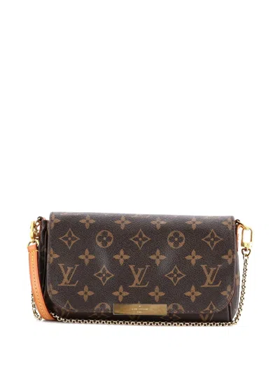 Pre-owned Louis Vuitton Favorite Handbag Monogram Canvas Pm Clutch Bag In Brown