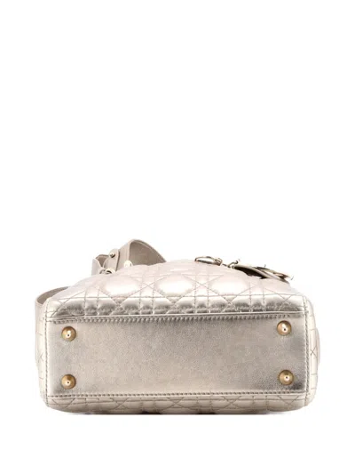 Pre-owned Dior My Abc Lady  Bag Metallic Cannage Quilt Leather Shoulder Bag In Gold