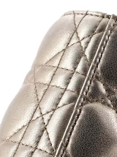 Pre-owned Dior My Abc Lady  Bag Metallic Cannage Quilt Leather Shoulder Bag In Gold