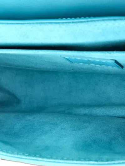 Pre-owned Louis Vuitton New Wave Chain Bag Quilted Leather Mm Crossbody Bag In Blue