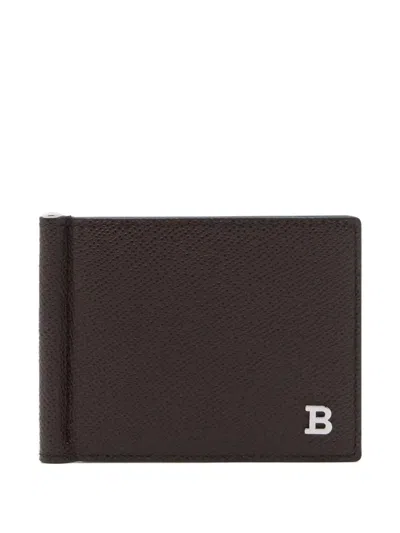 Bally Embossed Bifold Leather Wallet In Brown