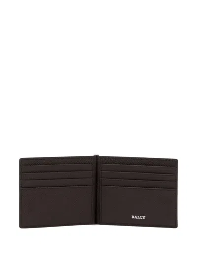 Bally Embossed Bifold Leather Wallet In Brown