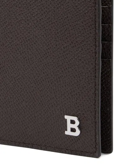 Bally Embossed Bifold Leather Wallet In Brown