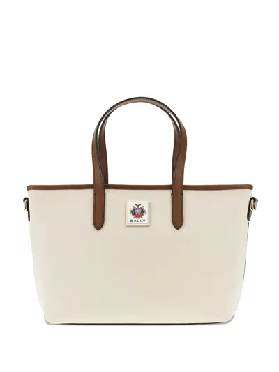 Bally Small Canvas Tote Bag In Neutral