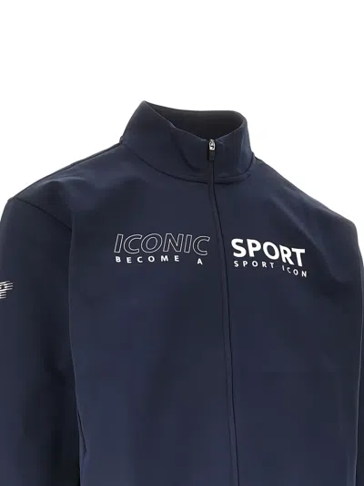 Ea7 Technical Fabric Full-zip Sweatshirt In Animal Print