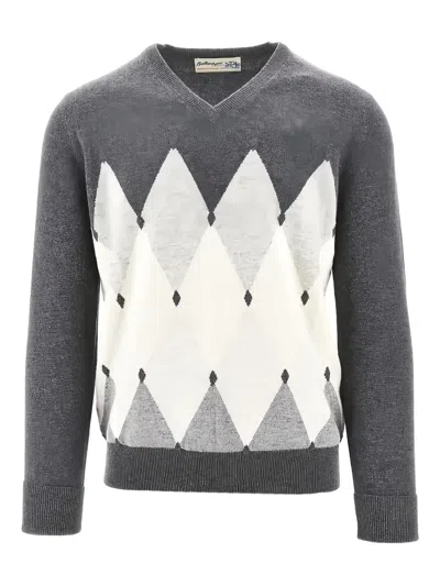 Ballantyne Argyle-pattern V-neck Pullover In Multi