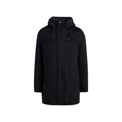 Herno Wool Cashmere Hooded Coat Men In Black