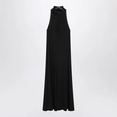 Alaïa Alaia Black Flared Dress With Flower Women In Black