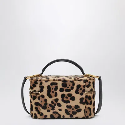 Saint Laurent Leopard-print Pony Gaby Vanity Bag In Neutral