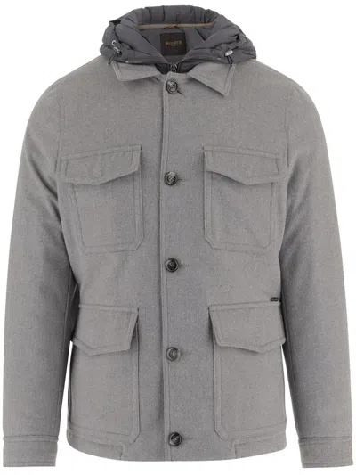 Moorer Wool And Cashmere Blend Jacket In Green