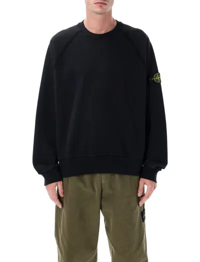 Stone Island Oversized Fit Crewneck Sweatshirt In Brushed Organic Cotton Fleece Clothing In Animal Print