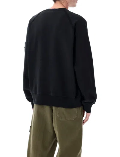 Stone Island Oversized Fit Crewneck Sweatshirt In Brushed Organic Cotton Fleece Clothing In Animal Print