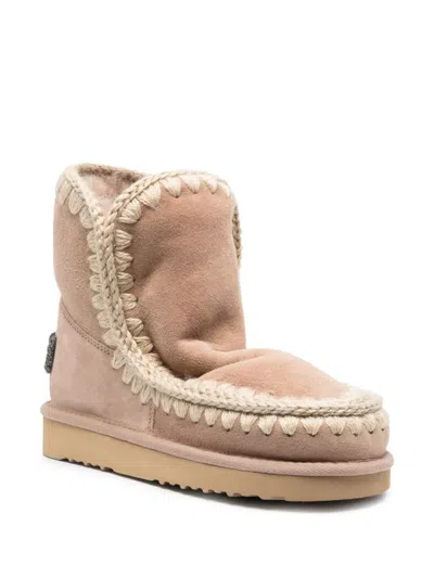 Mou Eskimo 18 Bounce Tan Sheepskin Ankle Boots In Multi