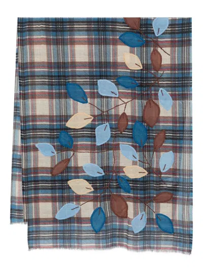 Sgombero Cantine Tartan Check Orione Scarf In Blue