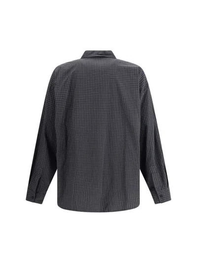 Balenciaga Oversized Checked Shirt In Black