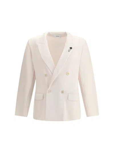 Lardini Double-breasted Pocket Blazer In Neutral