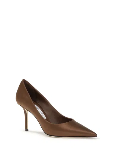 Jimmy Choo Pointed Toe Slip On Pumps In Brown