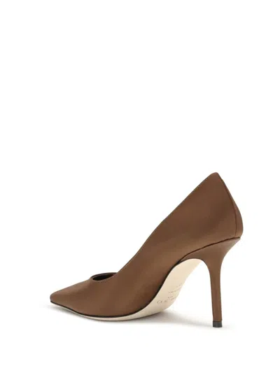 Jimmy Choo Pointed Toe Slip On Pumps In Brown