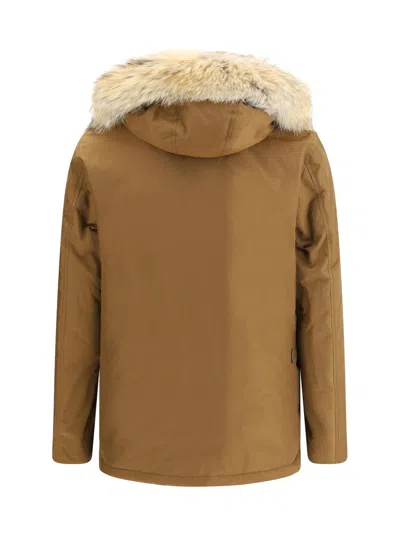 Woolrich Arctic Detachable Fur Parka In Brown