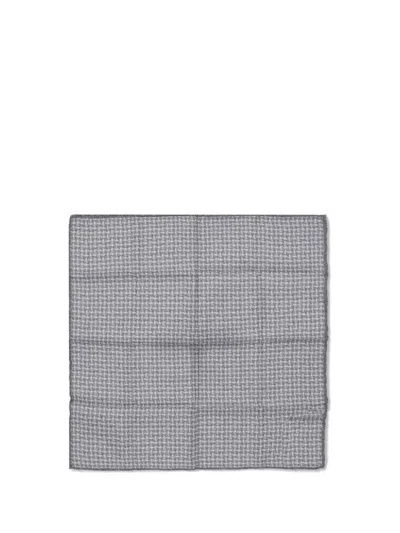 Brunello Cucinelli Men Silk Pocket Square With Woven Design In Brown