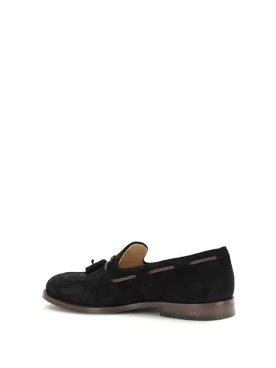 Brunello Cucinelli Suede Loafers In Black
