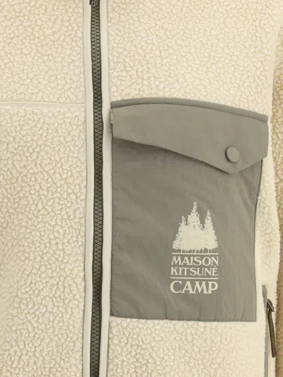 Maison Kitsuné Casual Fleece Zipped Jacket Clothing In Yellow