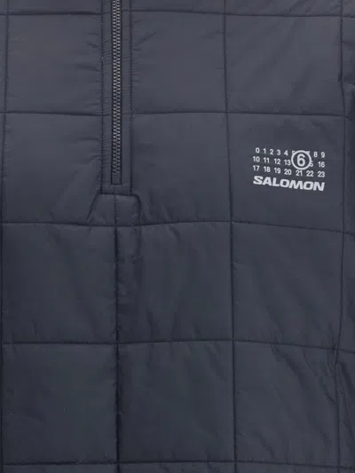 Mm6 Maison Margiela Quilted Half Zipped Jacket Salomon X Mm6 In Blue