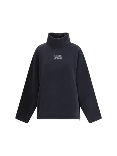 Mm6 Maison Margiela High-neck Drawstring Sweatshirt From The Salomon X Mm6 In Black
