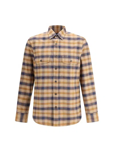 Brioni Checked Cotton Shirt In Multi