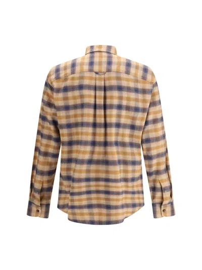 Brioni Checked Cotton Shirt In Multi