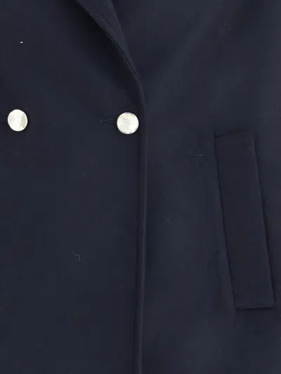 Cruna Midi Coat With Button Closure In Blue