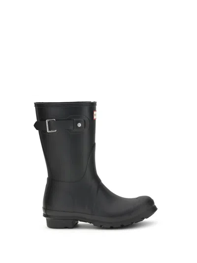 Hunter 25mm Logo-patch Knee-high Rain Boots In Black