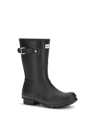 Hunter 25mm Logo-patch Knee-high Rain Boots In Black