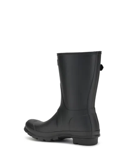 Hunter 25mm Logo-patch Knee-high Rain Boots In Black