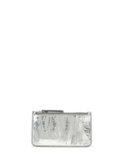 Maison Margiela Textured Zip Card Holder In Multi