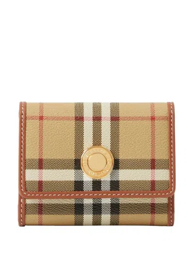Burberry Book Wallet In Faux Leather In Neutral